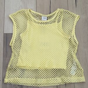 Girls NWT Zara two-piece yellow top, size 11/12